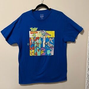 Toy Story 4 Disney Pixar Size Large Blue T Shirt Unisex Graphic Print Woody Buzz